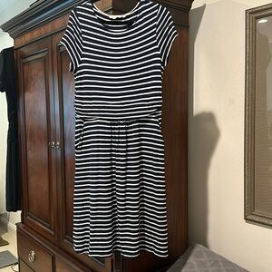 Boden navy and white dress